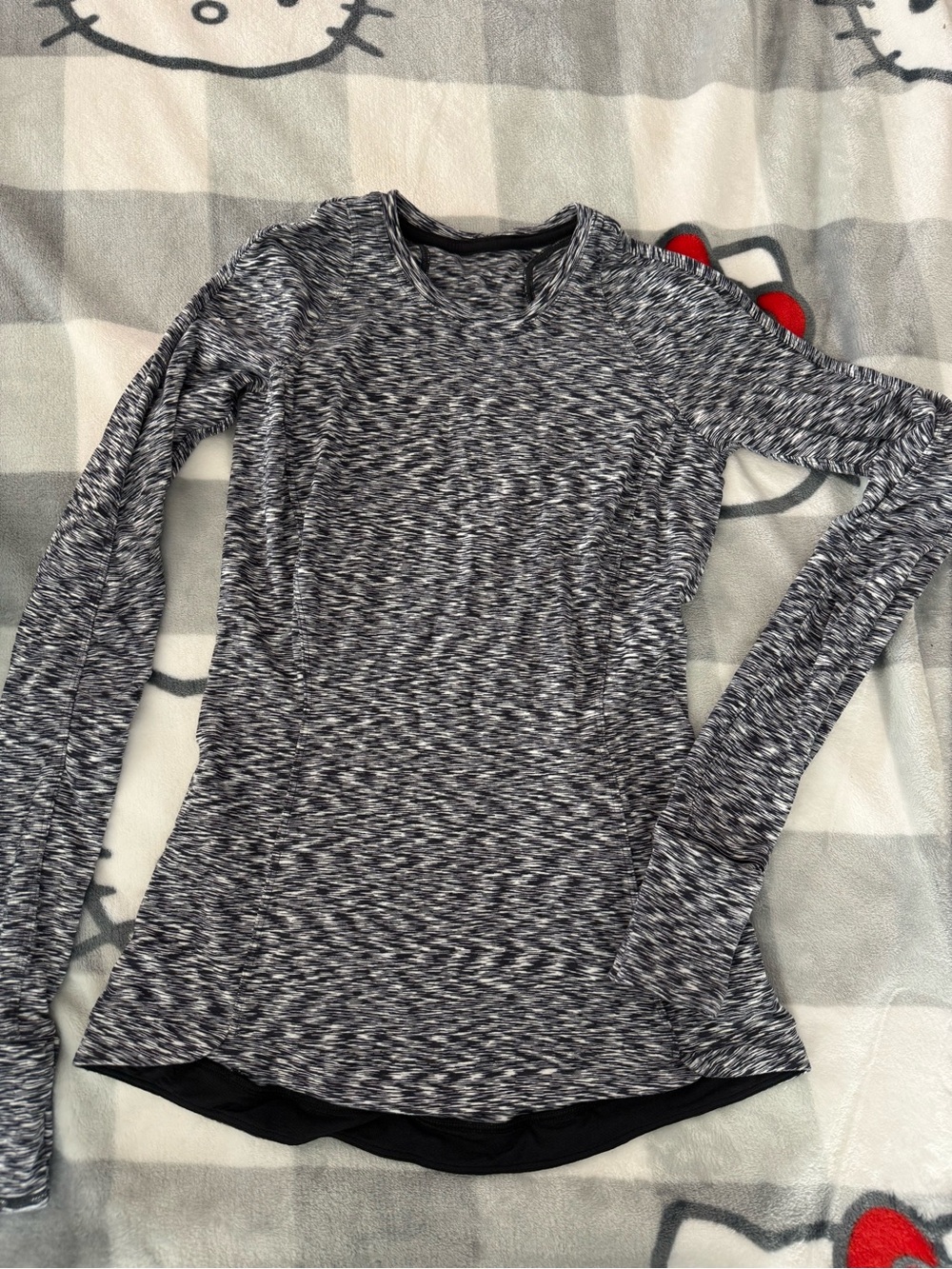 lululemon athletica Black & White Space-Dye Long Sleeve Top runderful
